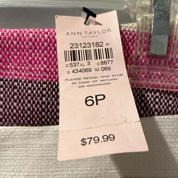 Ann Taylor Factory - Striped Pink Purple Colorblock Twill Mini Skirt-size 6P - Picture 3 of 8